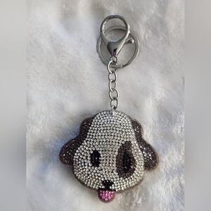 Cute Rhinestone Dog Keychain Bag Charm